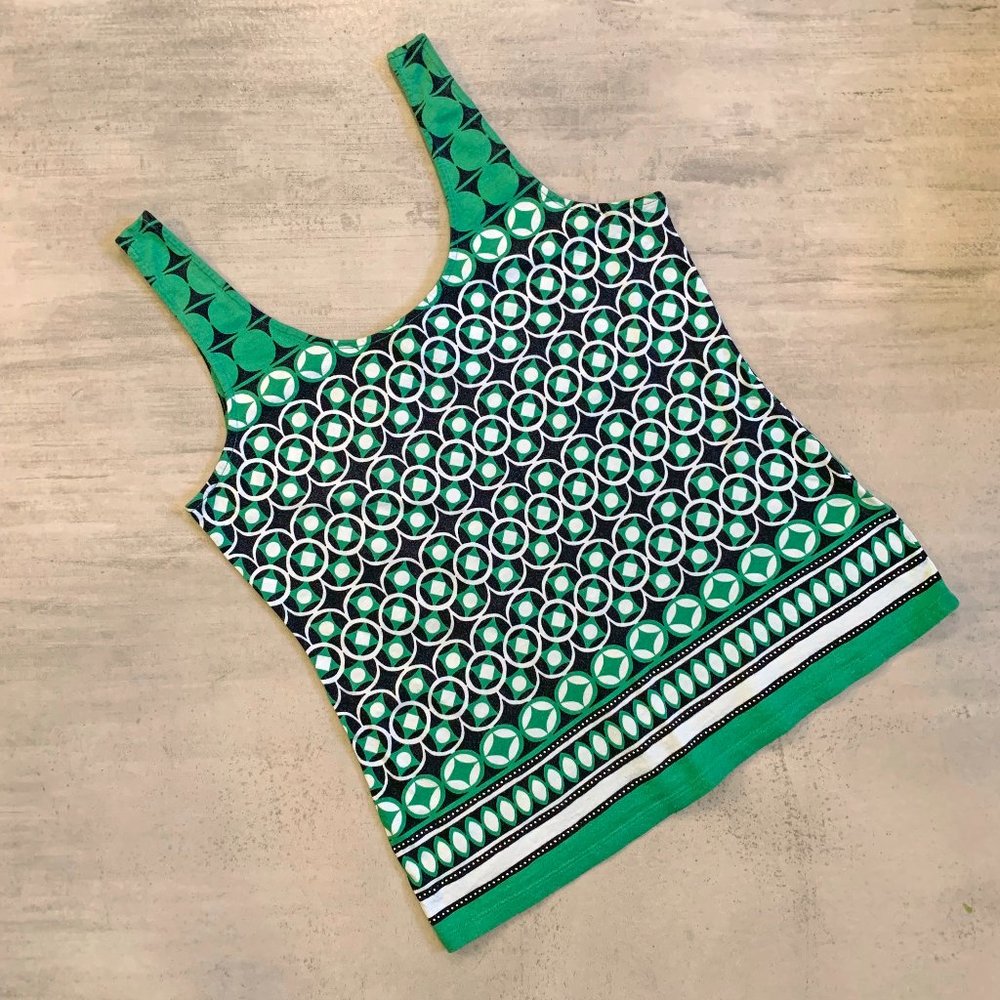 Banana Republic | Nautical Geometric Tank Top | Blue, Green, White | Small